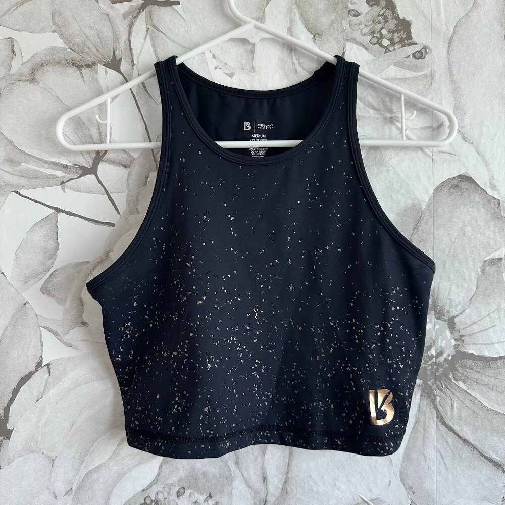 Buffbunny Aurora Crop Top Black and Gold